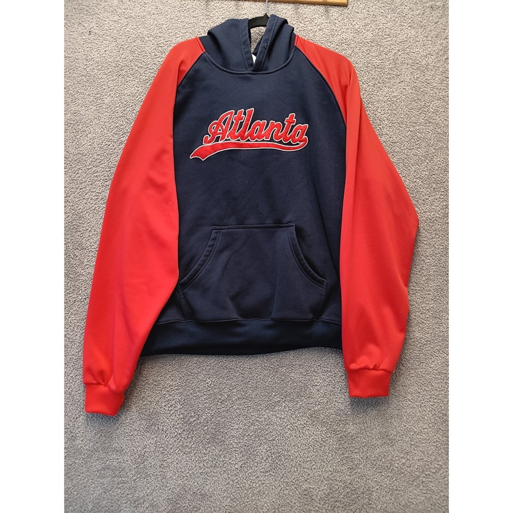 Atlanta Hoodie Navy Red Pullover Sweatshirt Men's Size 3XL (fits XL) Athletic